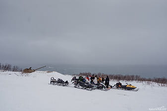 передвигаемся в снегоходных нартах