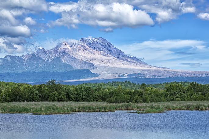 склоны вулкана Шивелуч